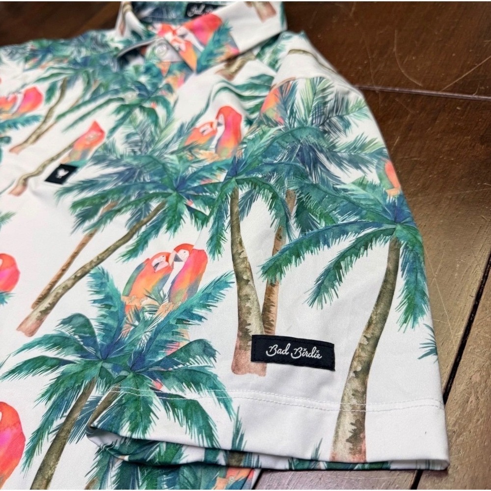 2 Bad Birdie Polo Golf Shirts Men Small Tropical Safari Animal Print 2pc Bundle - Picture 6 of 16